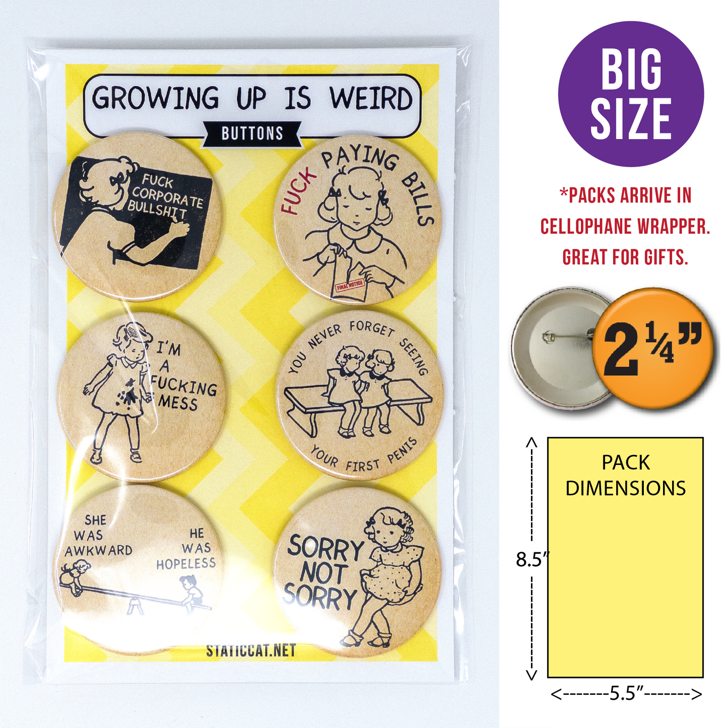 Growing Up Is Weird (6-Pack) - PINS