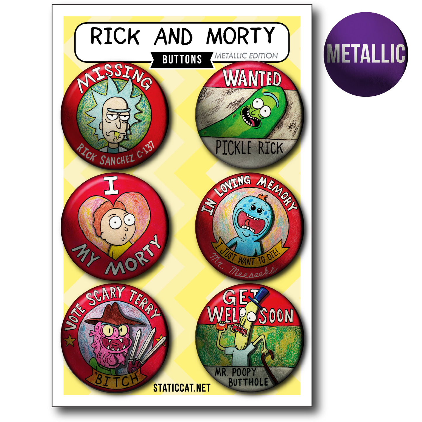 Rick and Morty (6-Pack) - Pins