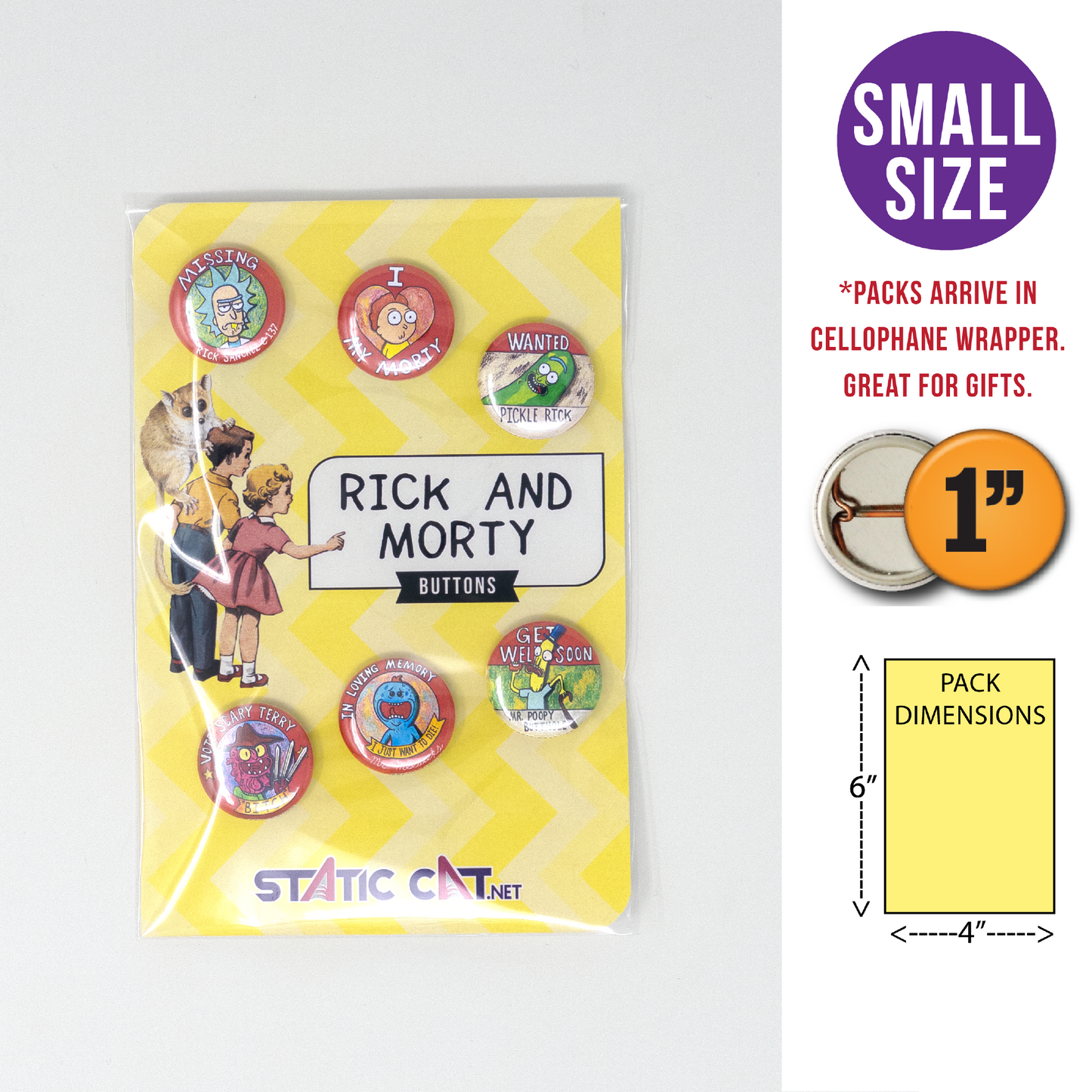 Rick and Morty (6-Pack) - Pins