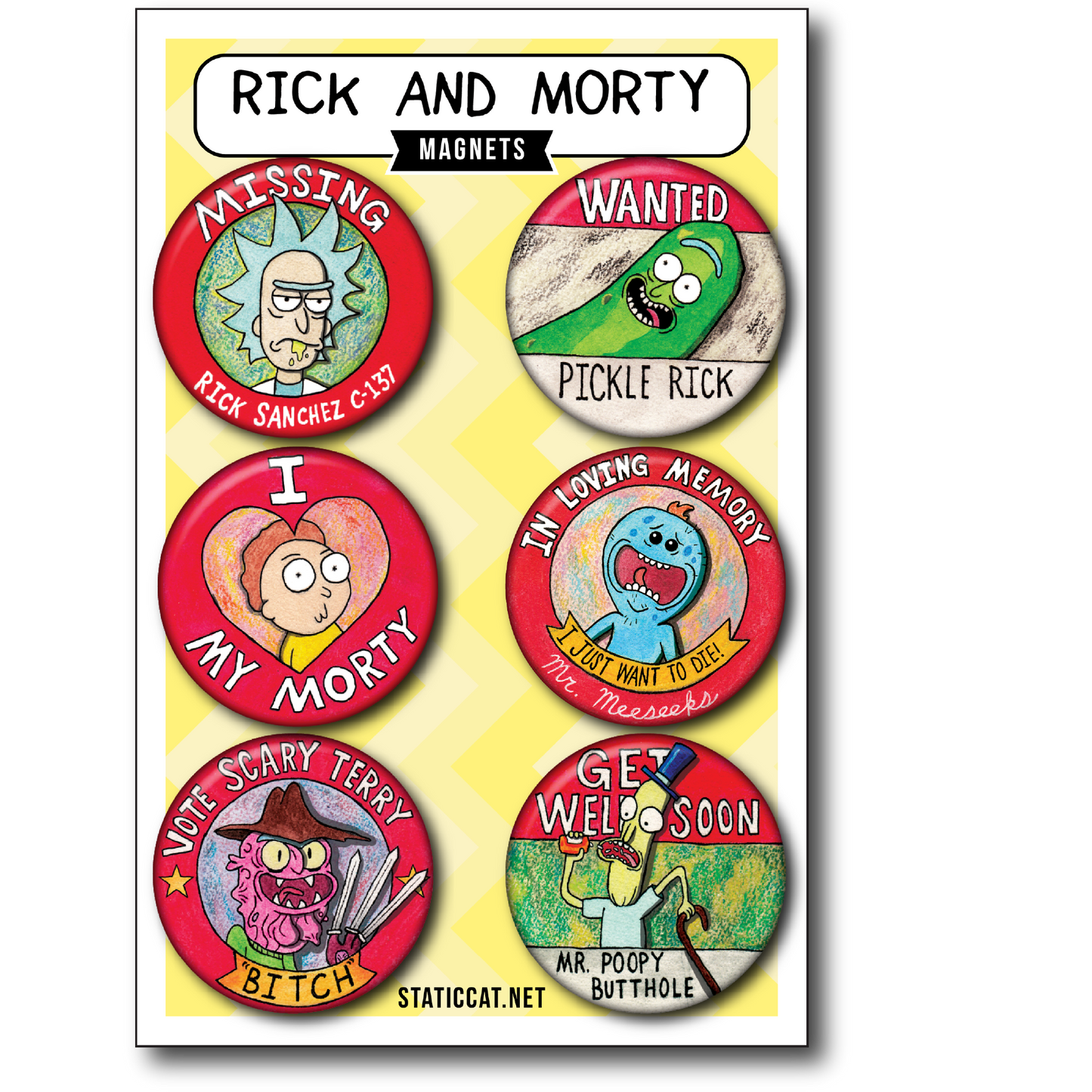 Rick And Morty (6-Pack) - Magnets