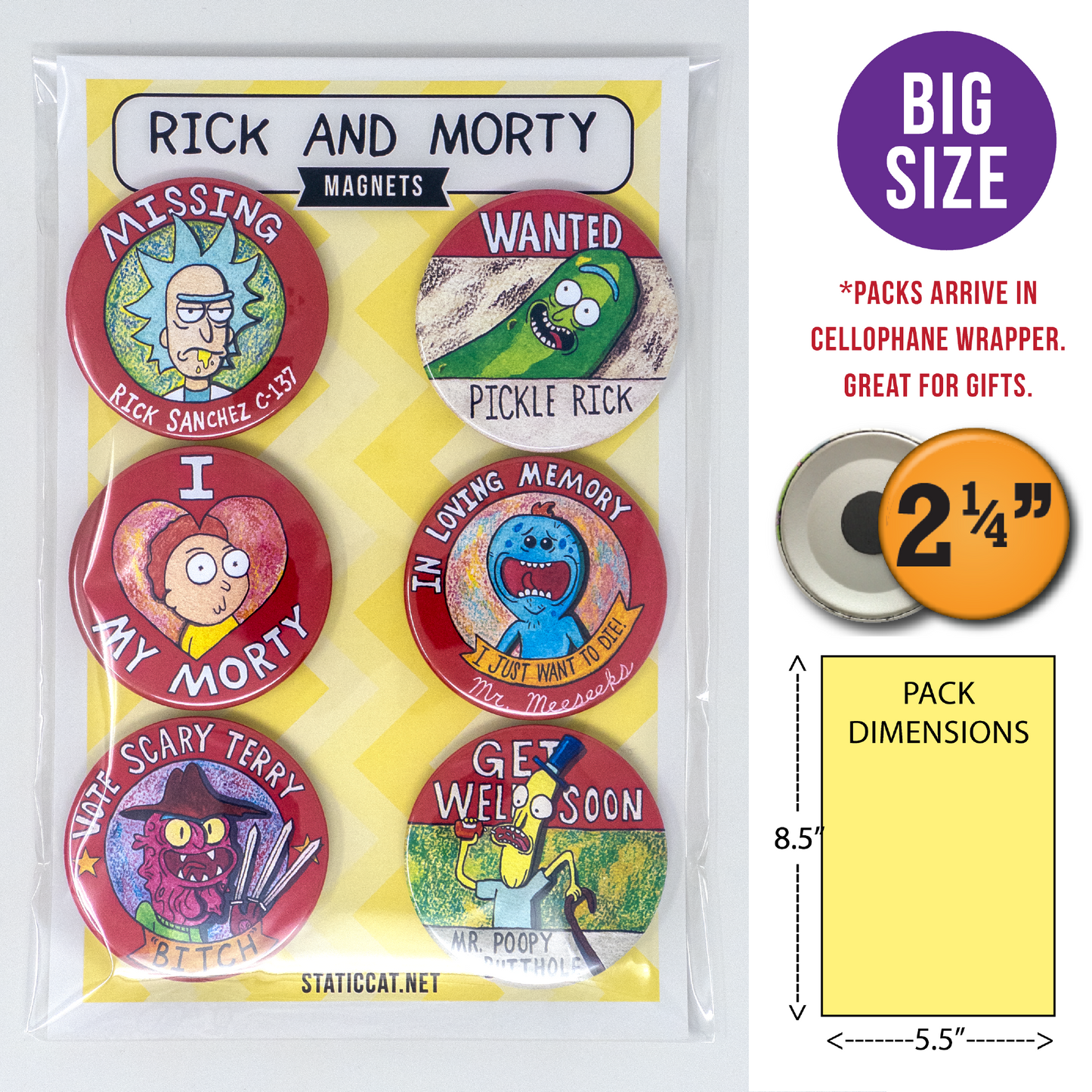 Rick And Morty (6-Pack) - Magnets
