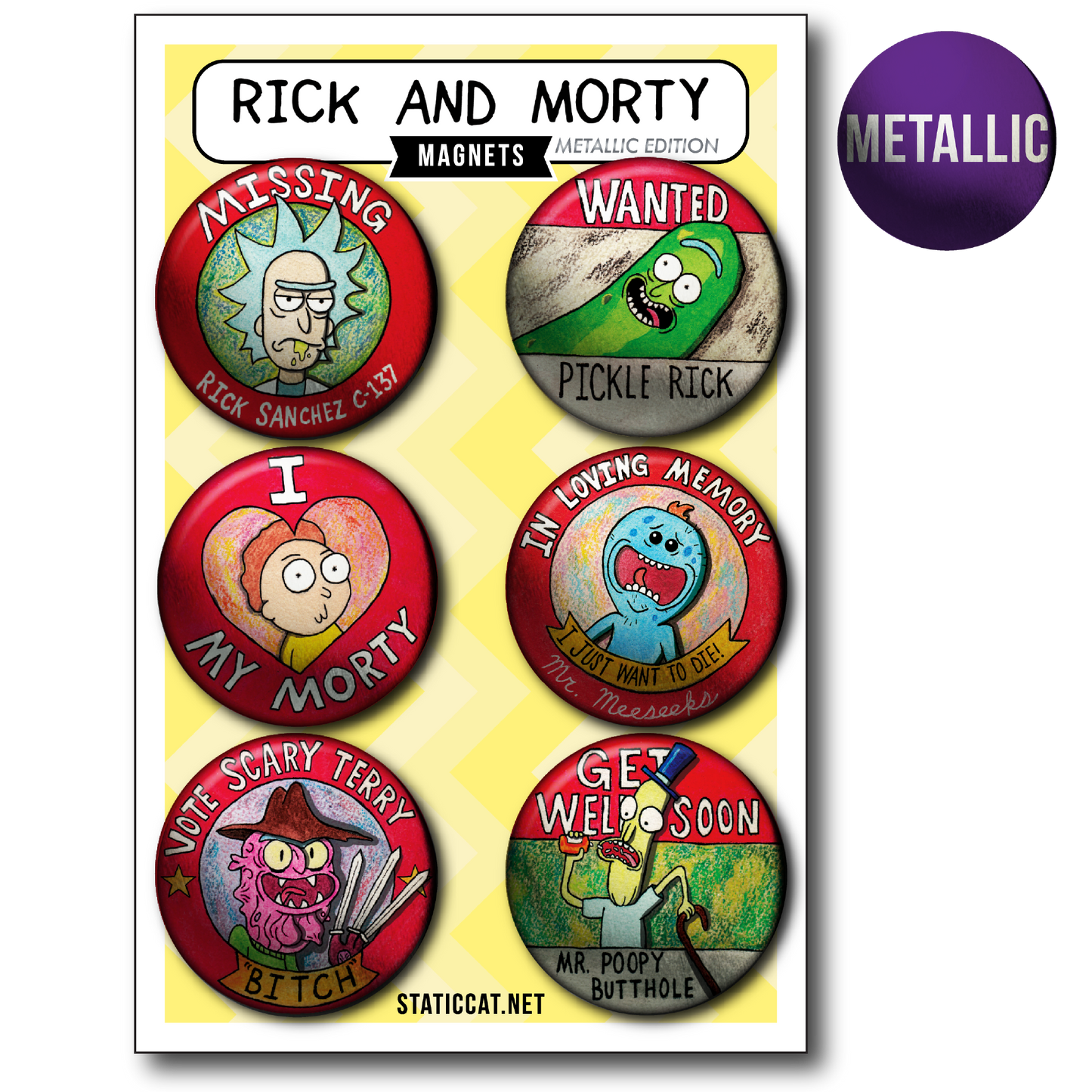 Rick And Morty (6-Pack) - Magnets