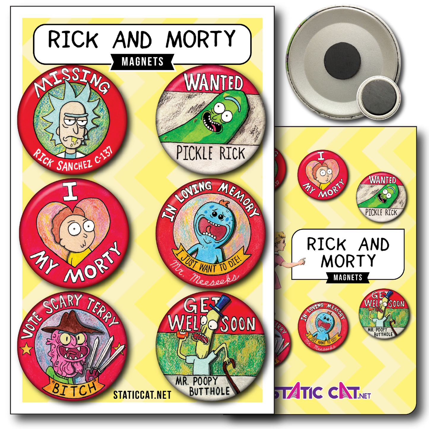 Rick And Morty (6-Pack) - Magnets