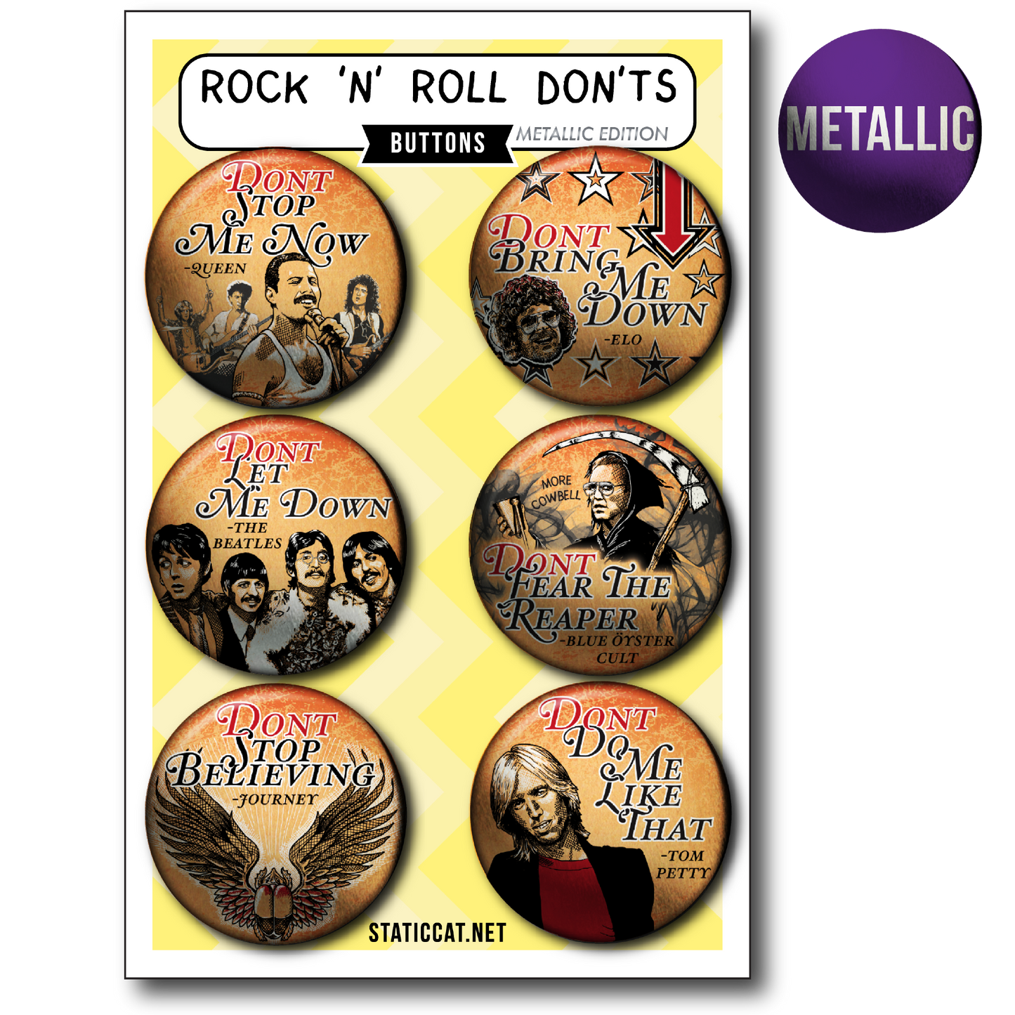 Rock 'N' Roll Don'ts (6-Pack) - Pins