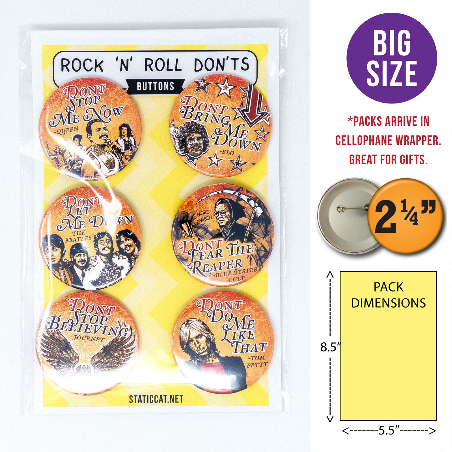 Rock 'N' Roll Don'ts (6-Pack) - Pins