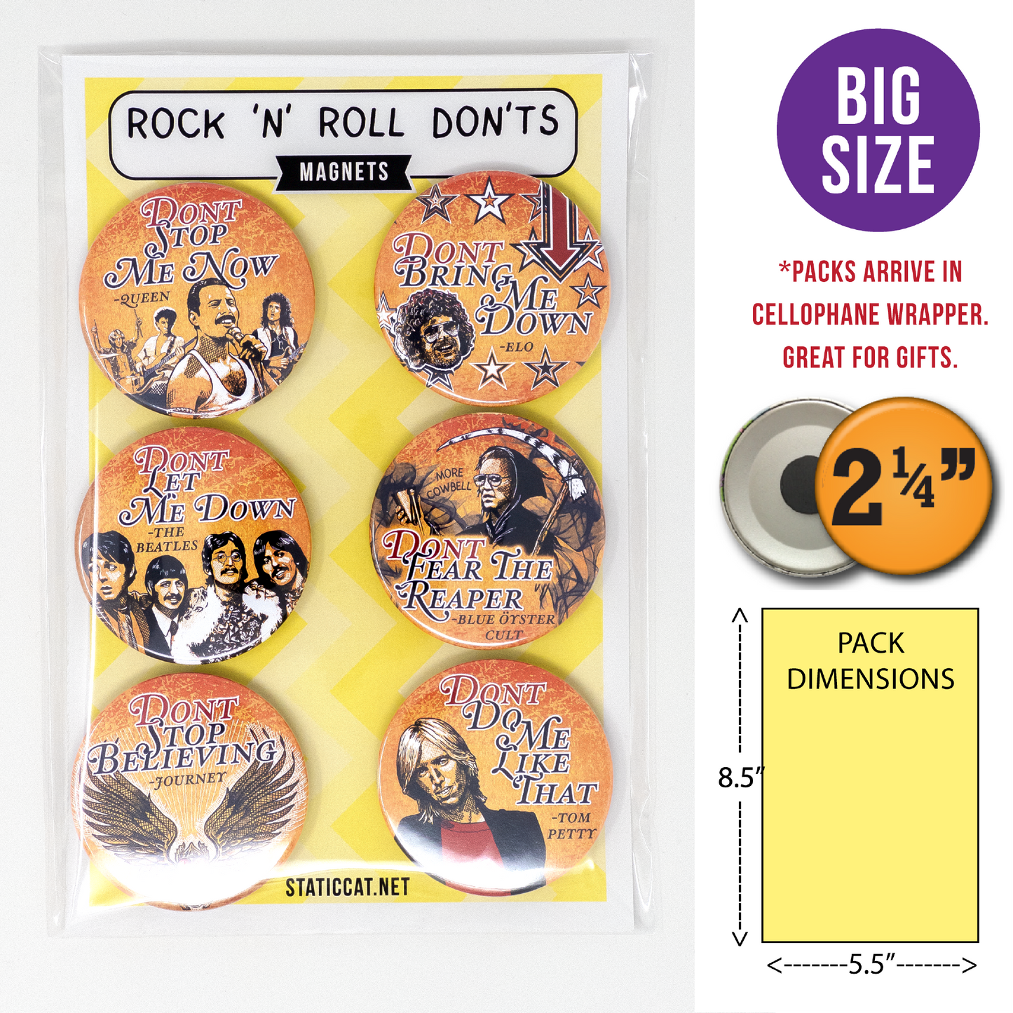 Rock 'N' Roll Don'ts (6-Pack) - Magnets