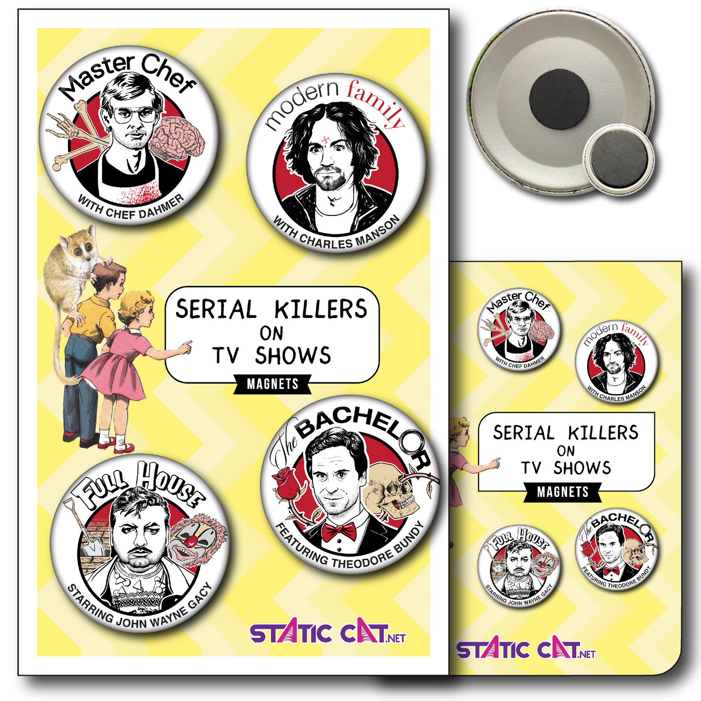 Serial Killers on TV Shows (4-Pack) – Magnets