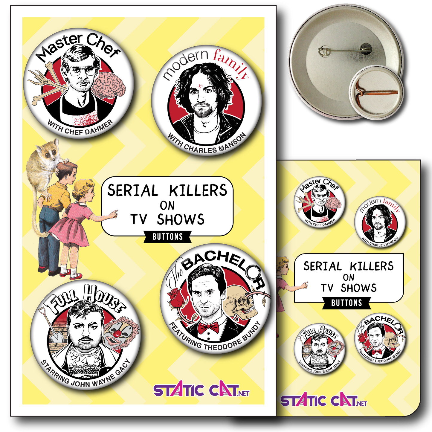 Serial Killers on TV Shows (4-Pack) – Pins