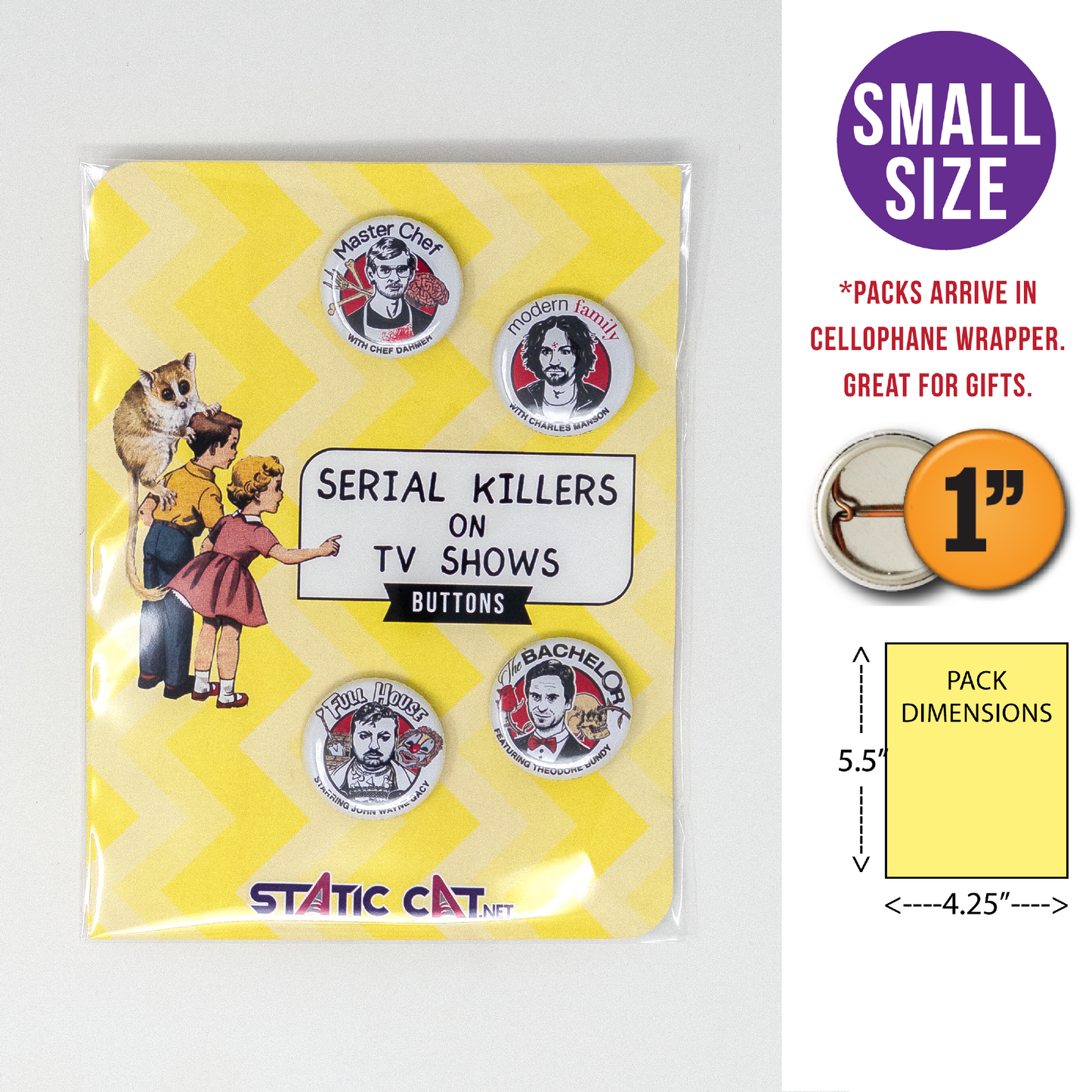 Serial Killers on TV Shows (4-Pack) – Pins