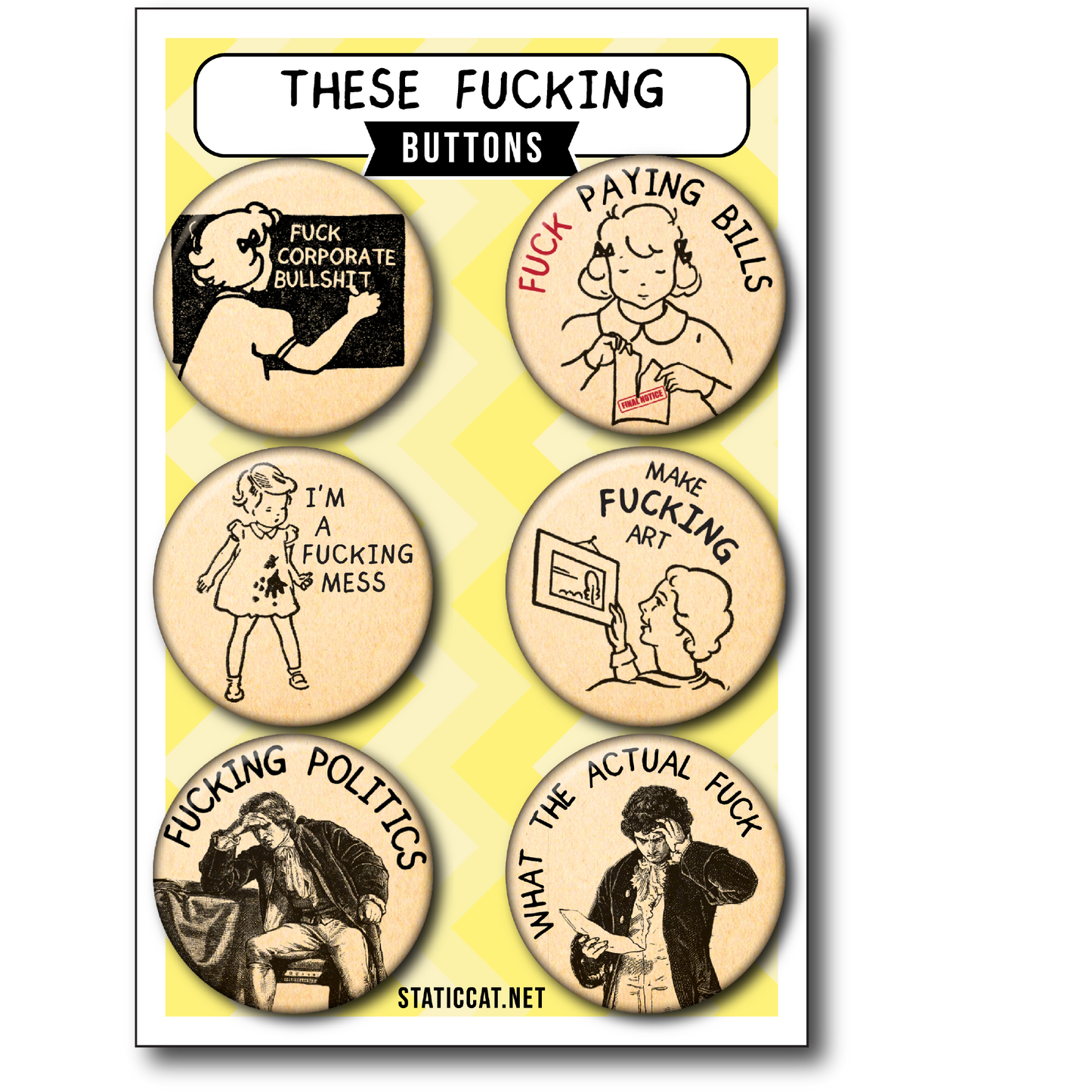 These Fucking Buttons (6-Pack) - Pins