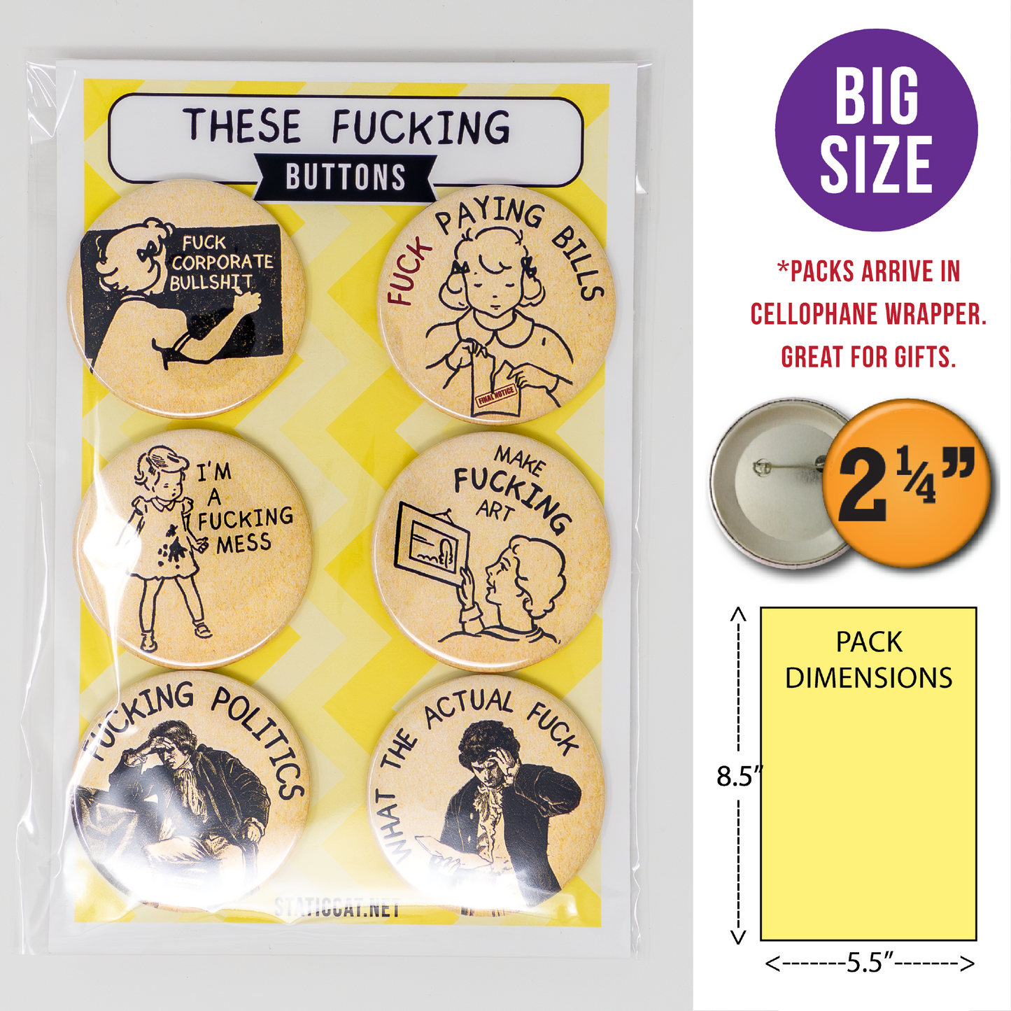These Fucking Buttons (6-Pack) - Pins