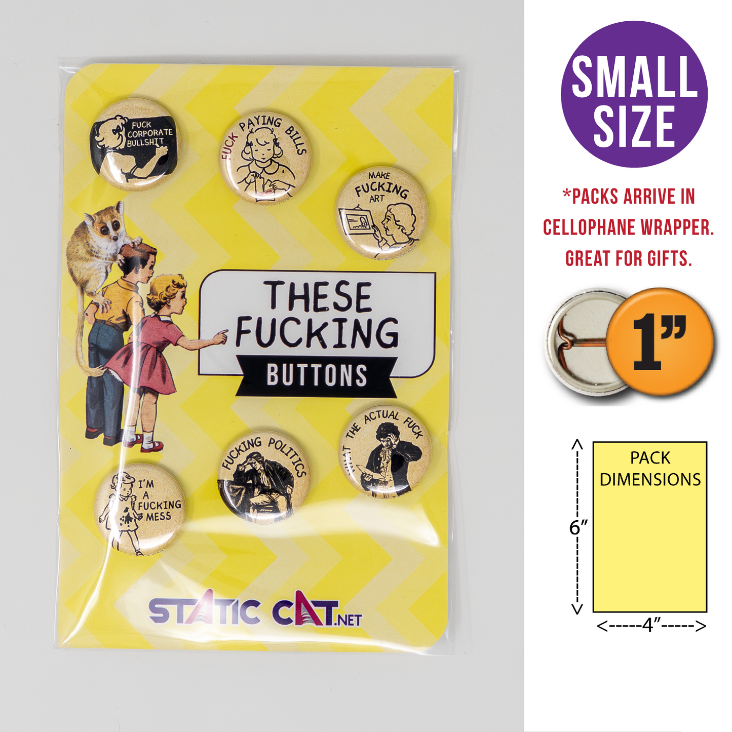 These Fucking Buttons (6-Pack) - Pins