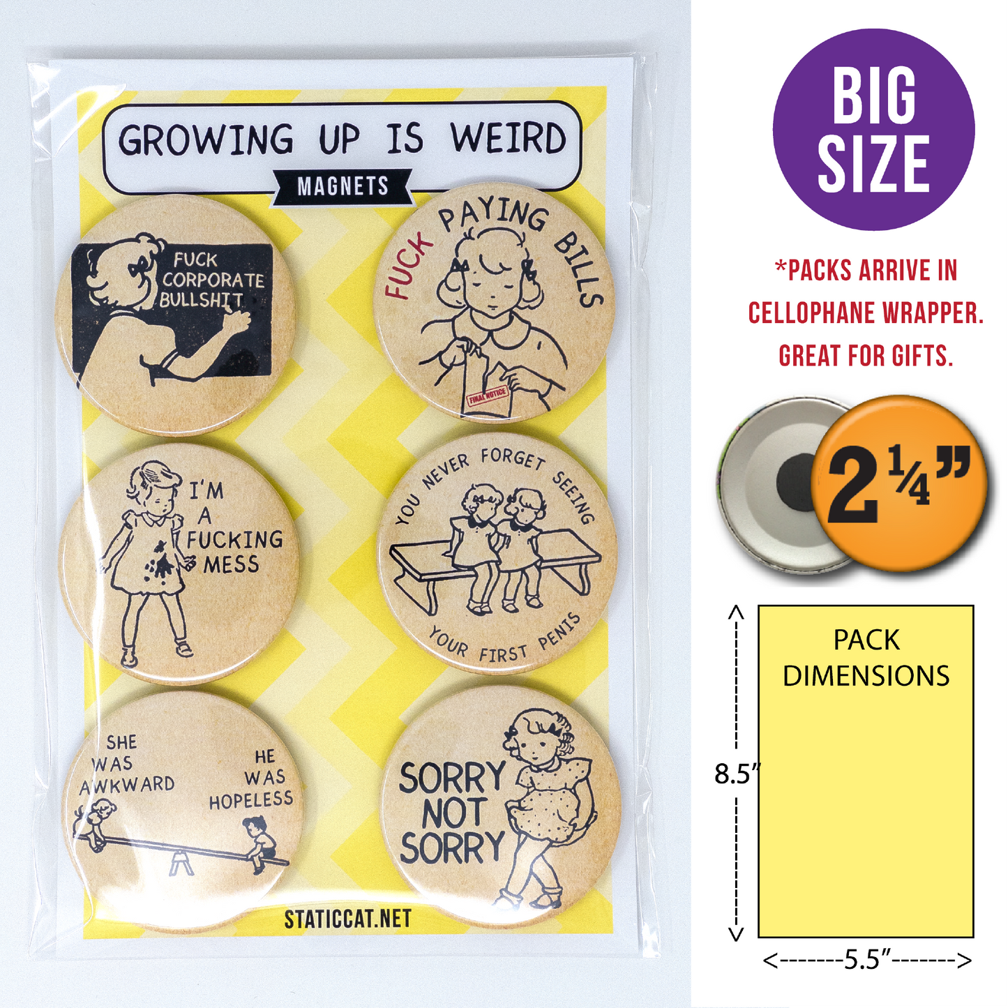 Growing Up Is Weird (6-Pack) - Magnets