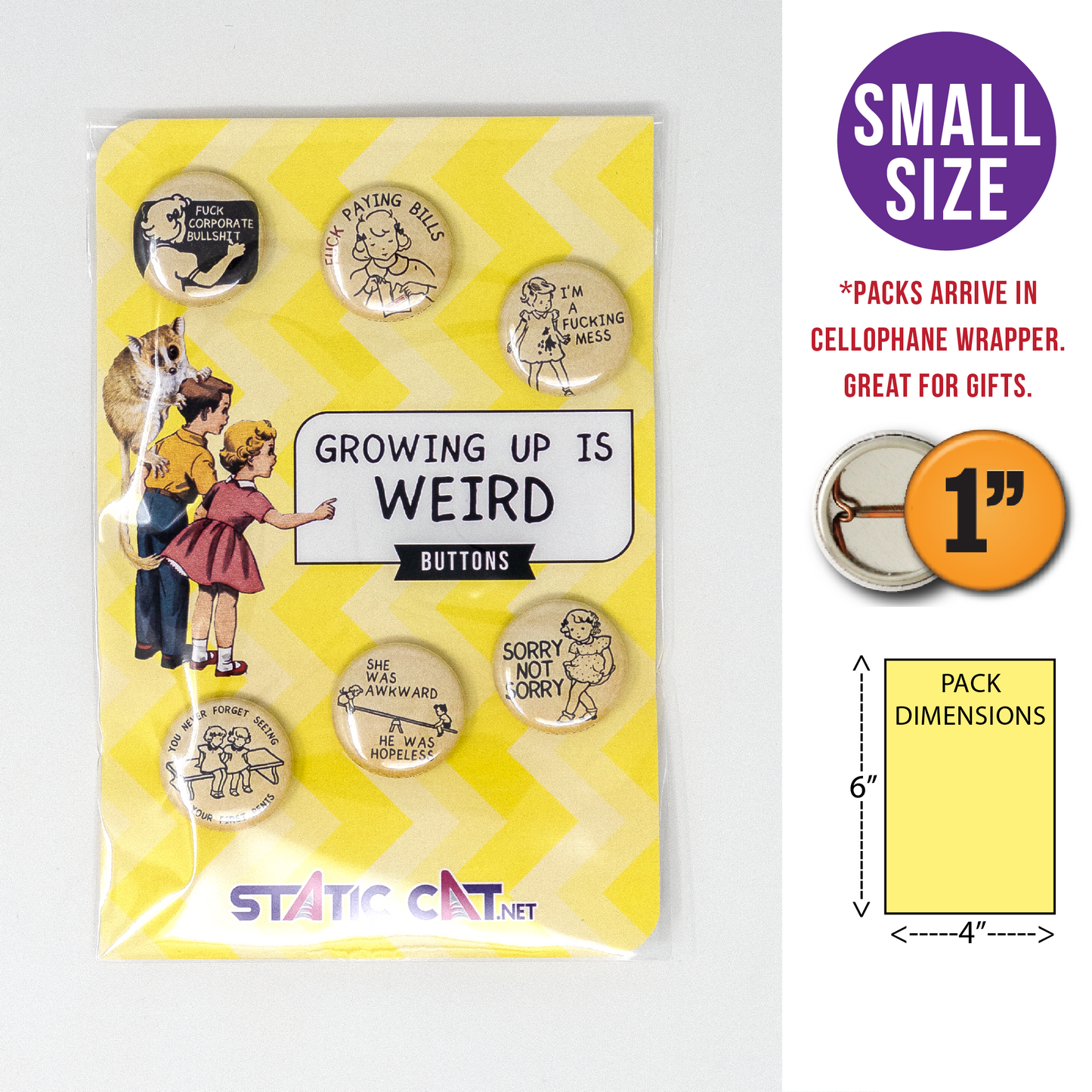 Growing Up Is Weird (6-Pack) - PINS