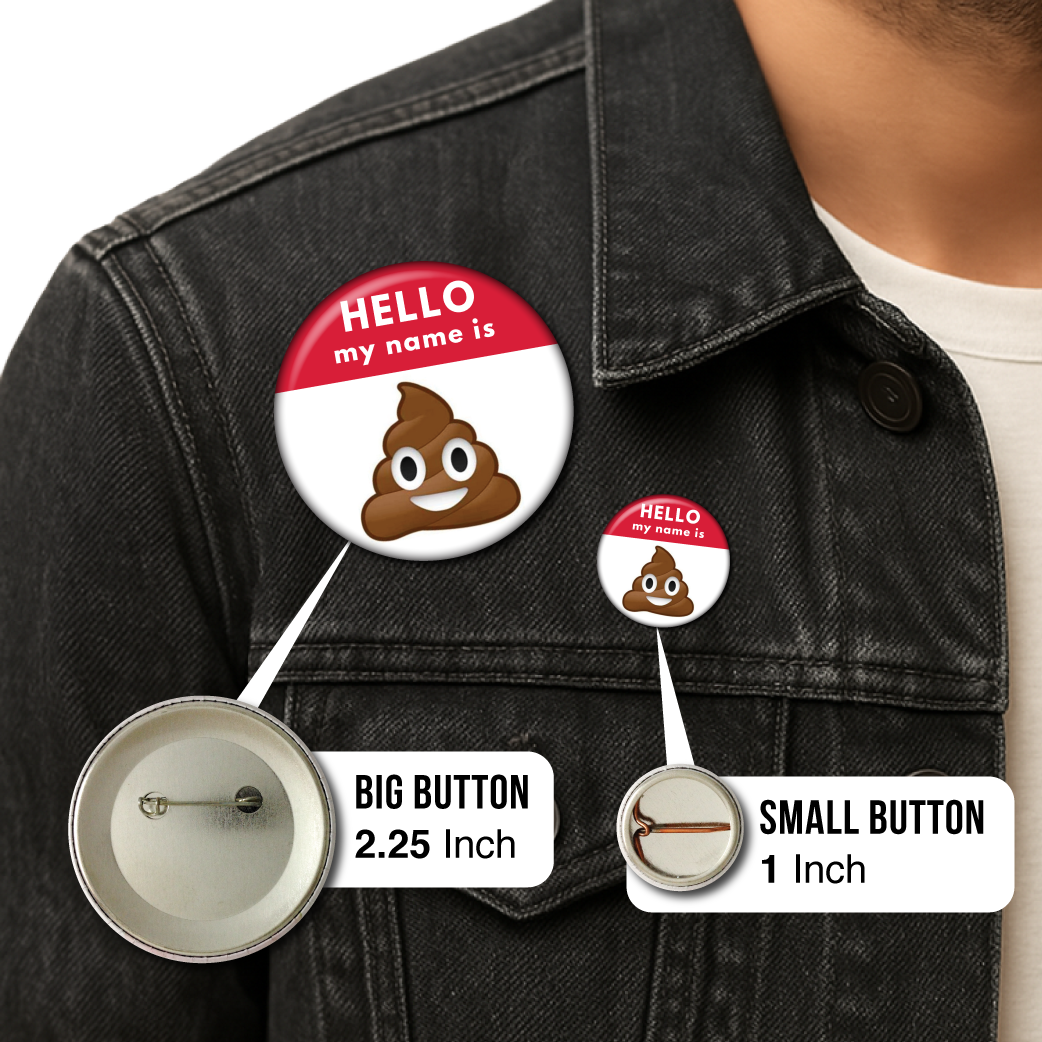 Hello My Name Is Poop Emoji – Pin