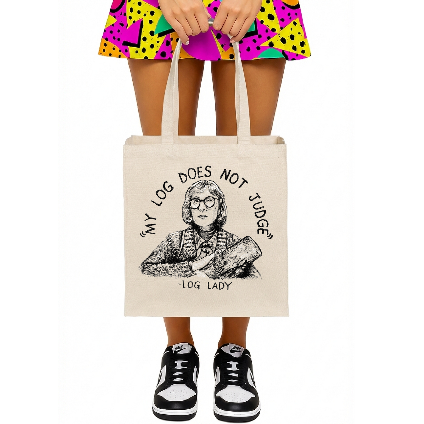 Log Lady "My Log Does Not Judge" (Twin Peaks) - Tote Bag