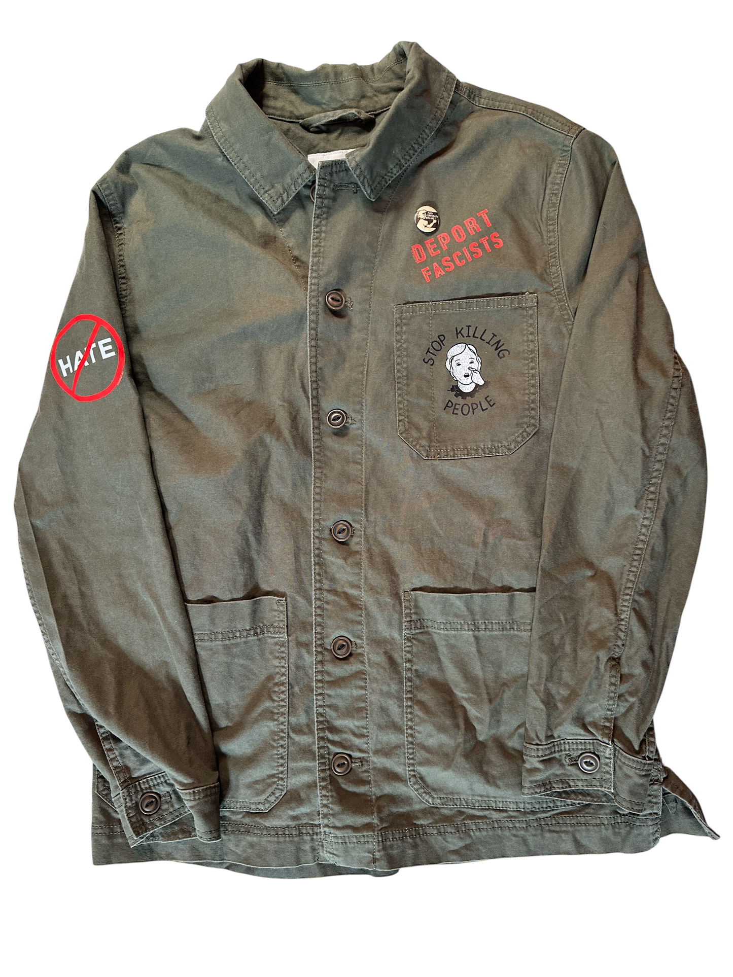 Protest Utility Jacket, Deport Fascists, Stop Killing People, No Hate (L)