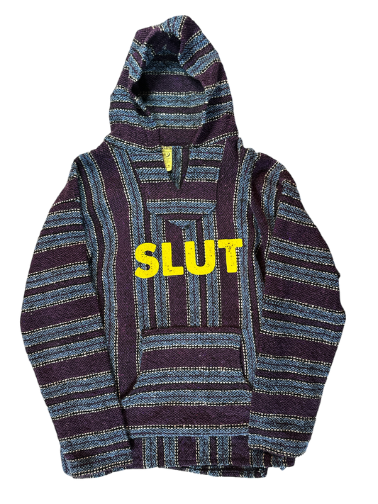 Slut Baja Hoodie, drug rug, poncho (XL)