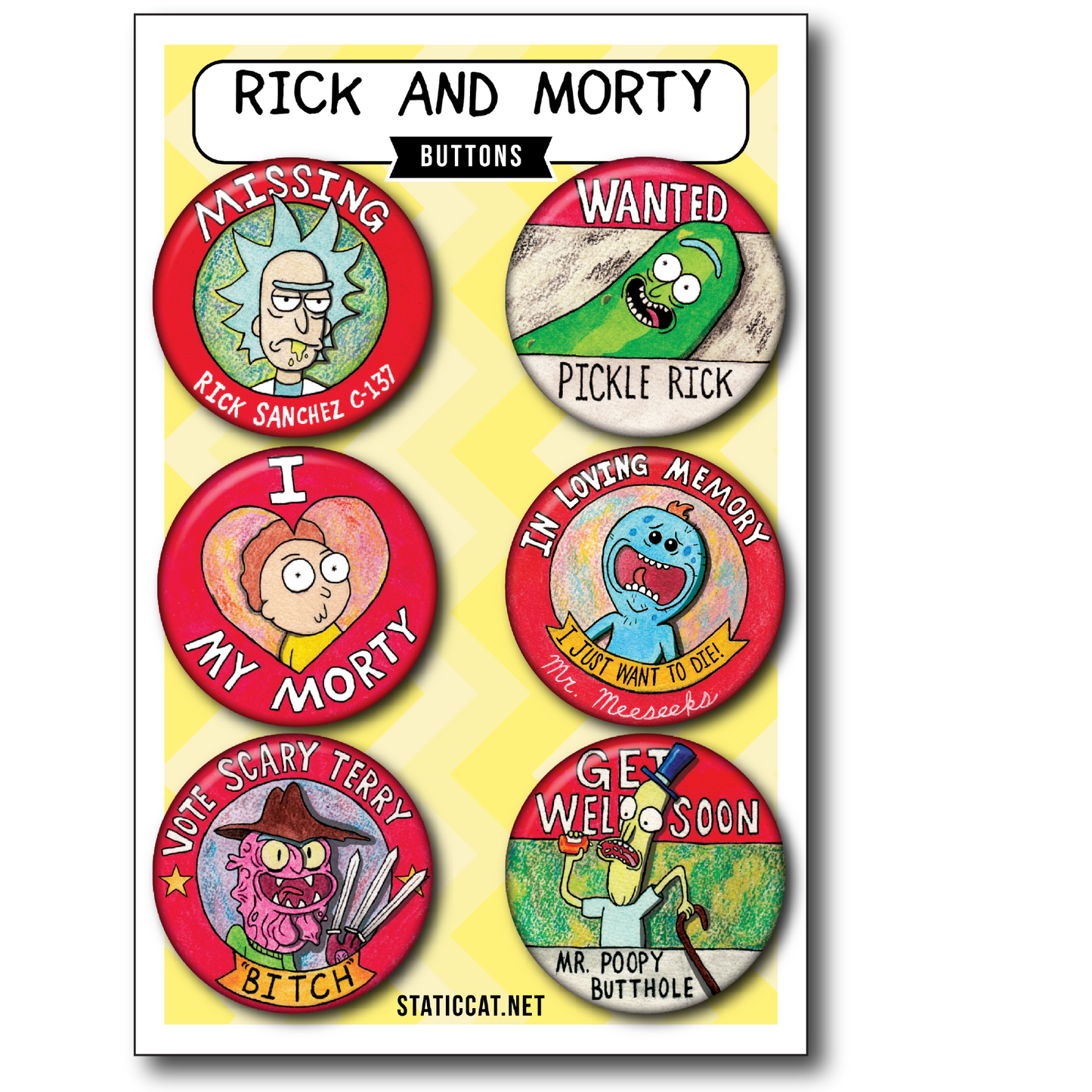 Rick and Morty (6-Pack) - Pins