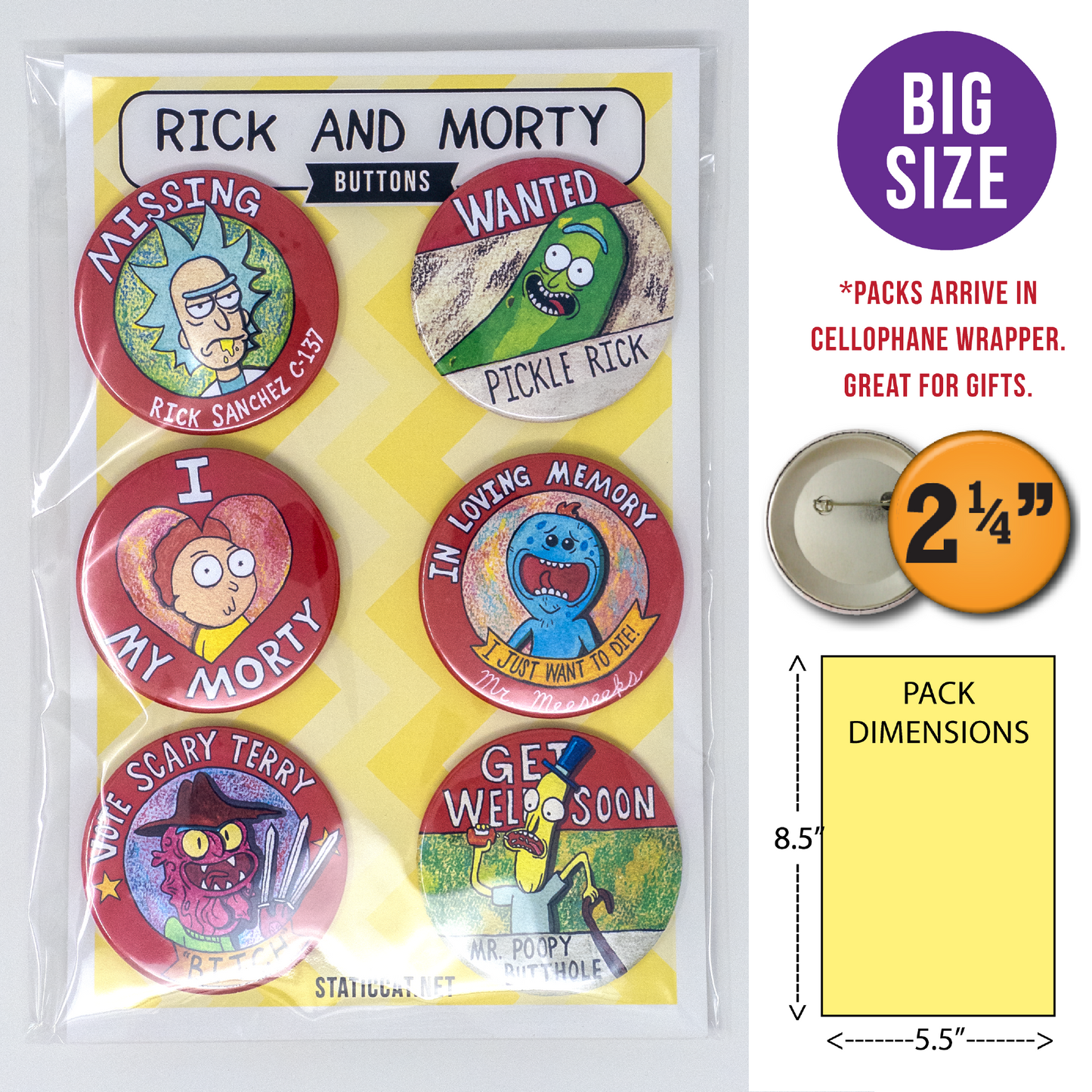 Rick and Morty (6-Pack) - Pins