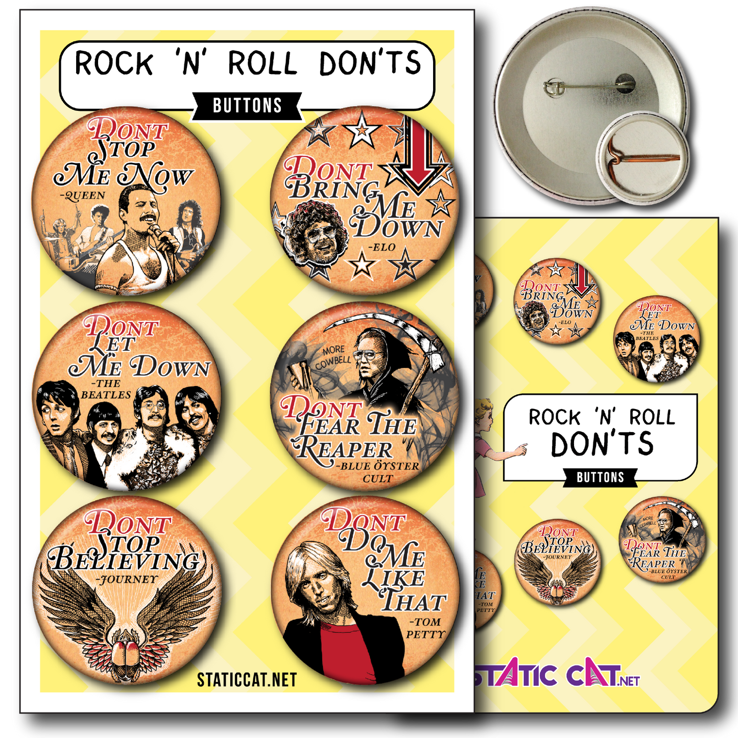 Rock 'N' Roll Don'ts (6-Pack) - Pins