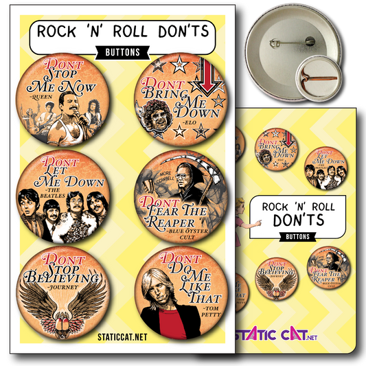 Rock 'N' Roll Don'ts (6-Pack) - Pins