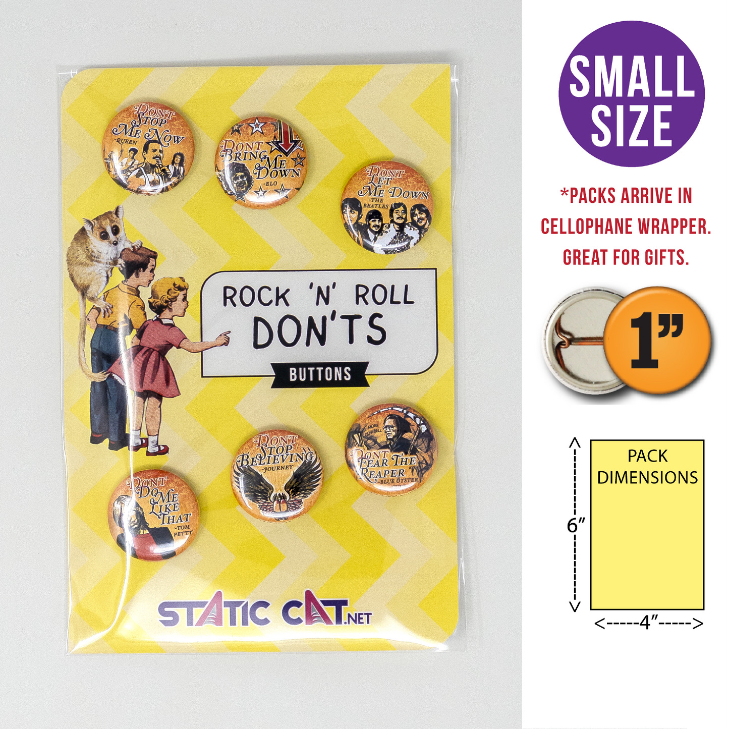 Rock 'N' Roll Don'ts (6-Pack) - Pins