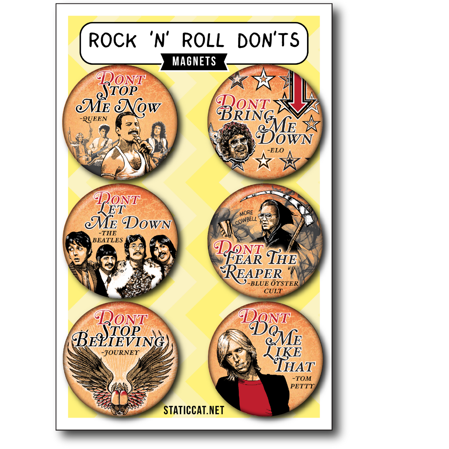 Rock 'N' Roll Don'ts (6-Pack) - Magnets