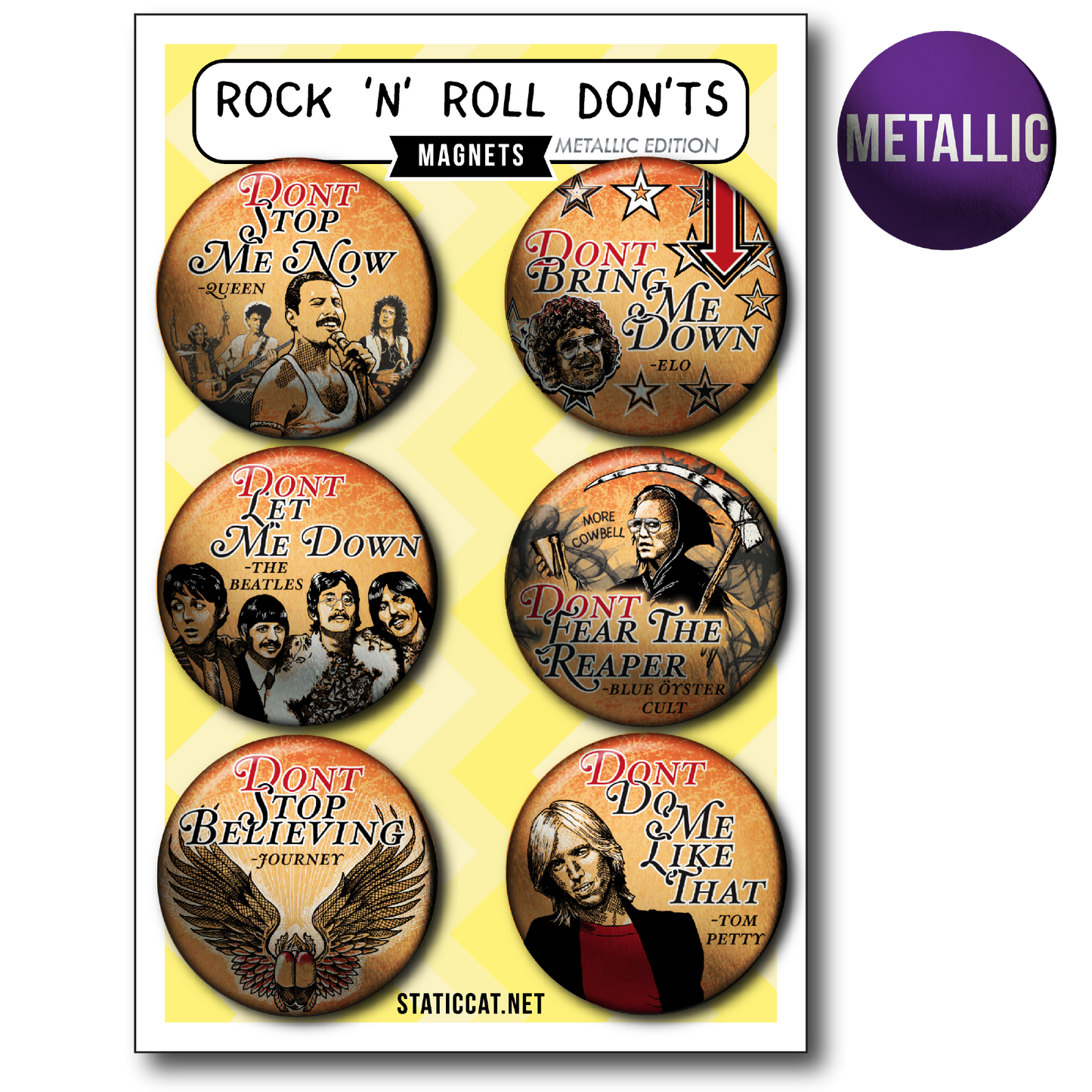 Rock 'N' Roll Don'ts (6-Pack) - Magnets