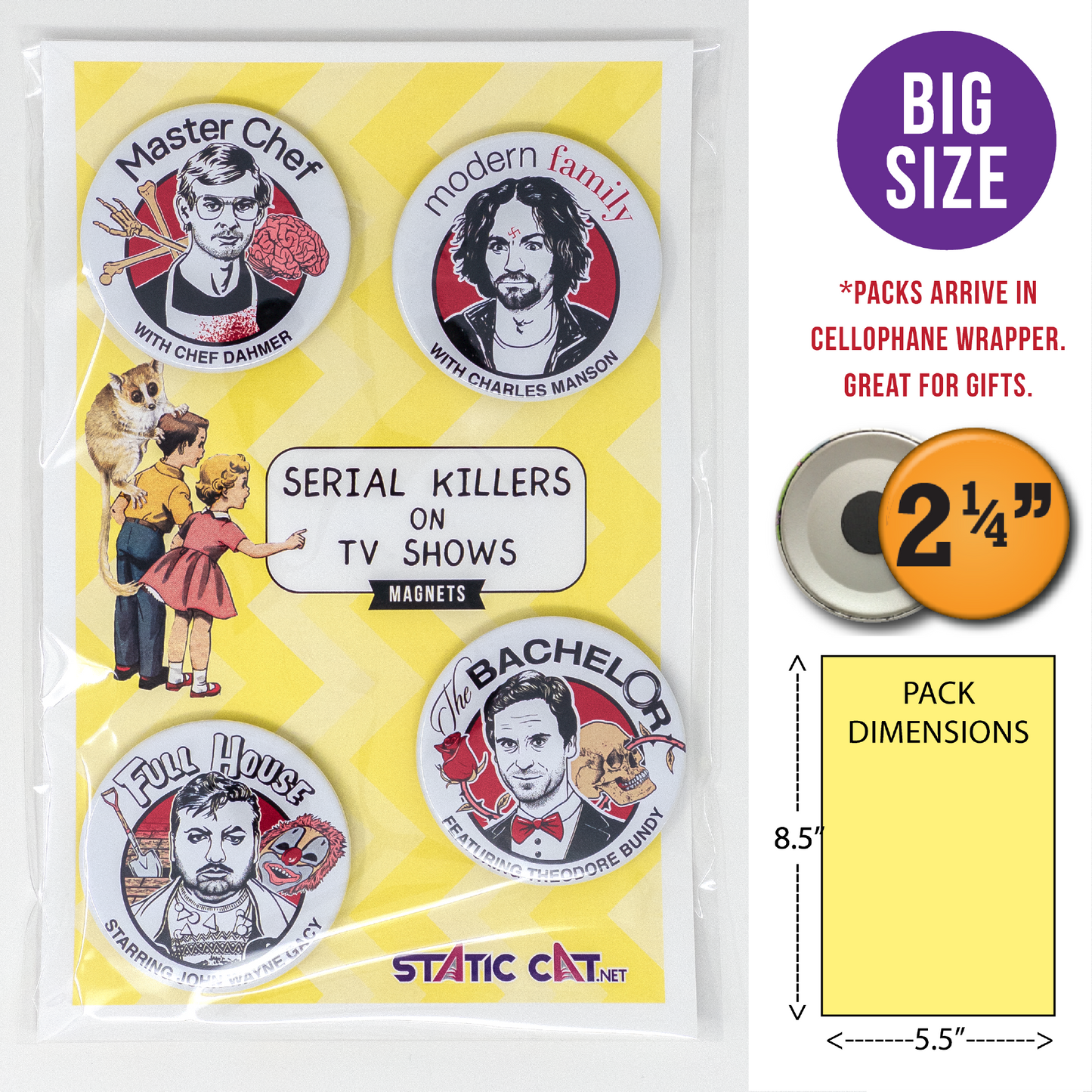 Serial Killers on TV Shows (4-Pack) – Magnets