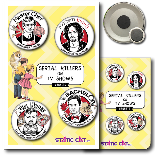 Serial Killers on TV Shows (4-Pack) – Magnets