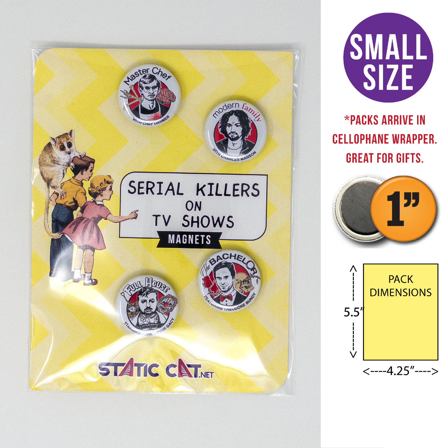 Serial Killers on TV Shows (4-Pack) – Magnets