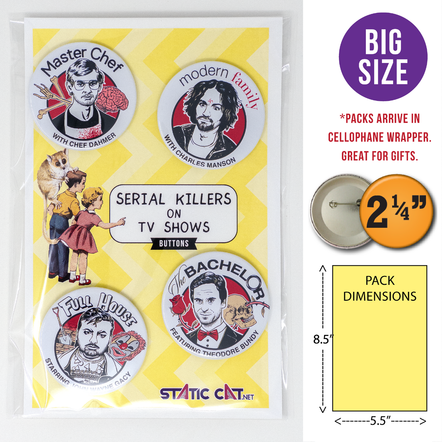 Serial Killers on TV Shows (4-Pack) – Pins