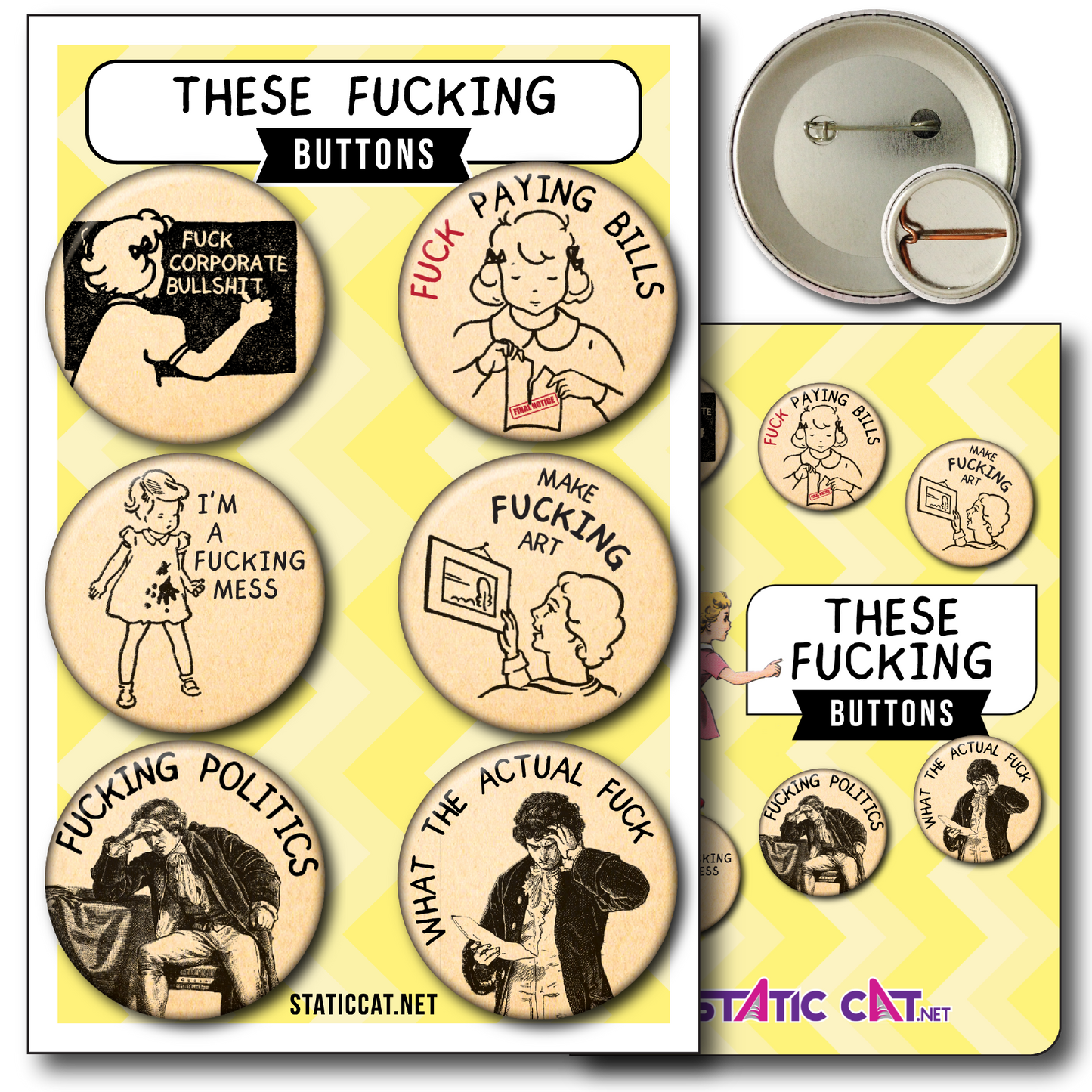 These Fucking Buttons (6-Pack) - Pins