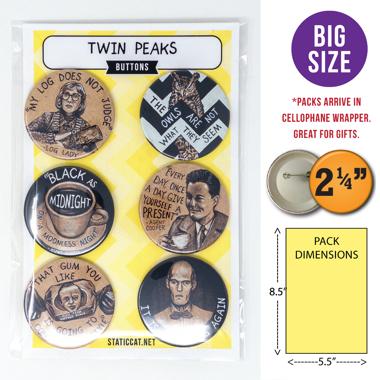 Twin Peaks (6-Pack) - Pins